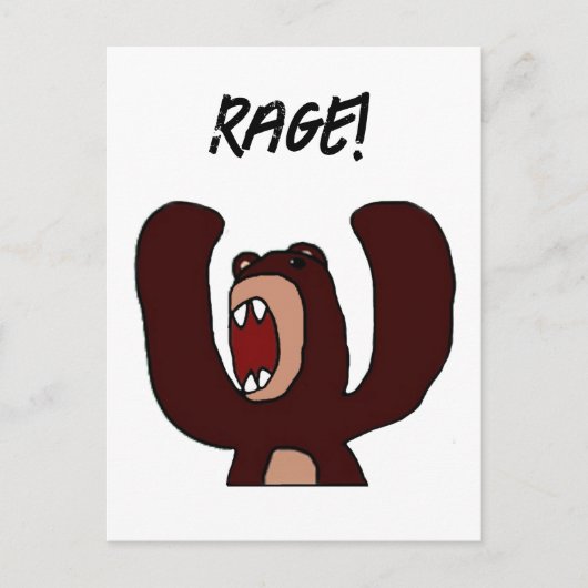 Angry Stressed Brown Beer Grappige gefrustreerde C Briefkaart (Voorkant)