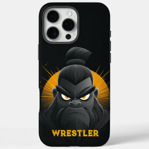 Angry Sumo Wrestler Black iPhone 16 Pro Max Hoesje