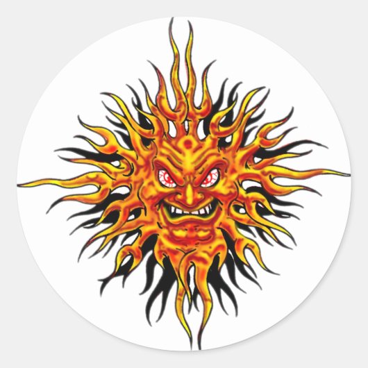 Angry Sun Sticker (Voorkant)