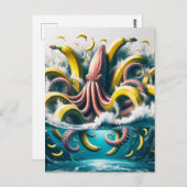 Angry Surreal Banana Octopus Briefkaart (Voorkant / Achterkant)