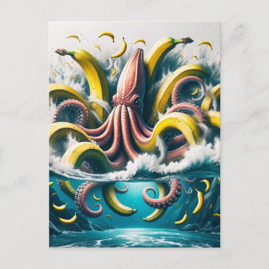 Angry Surreal Banana Octopus Briefkaart (Voorkant)