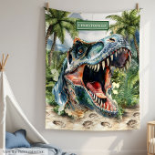 Angry T-Rex Blanket Gepersonaliseerde Aangepaste N Fleece Deken