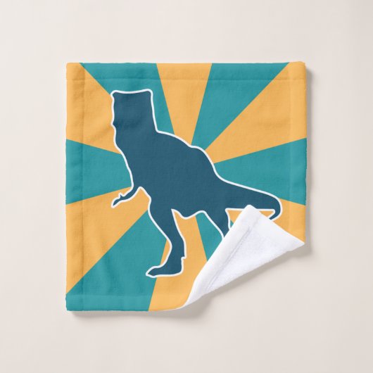 Angry T-rex dinosaur cartoon boy's Washandje (Wasdoekje)