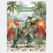 Angry T-Rex Gepersonaliseerde Deken Verjaardag Gif (Voorkant)