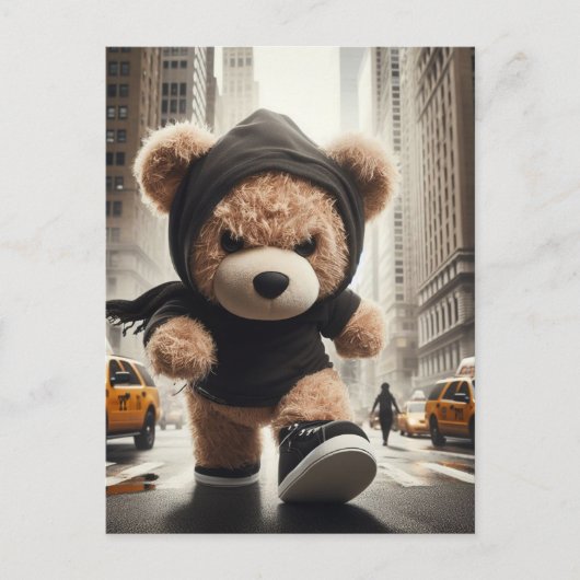 Angry Teddy Bears Stormen NYC Briefkaart (Voorkant)