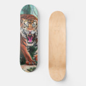 Angry Tiger in het Oerwoud Persoonlijk Skateboard (Voorkant)