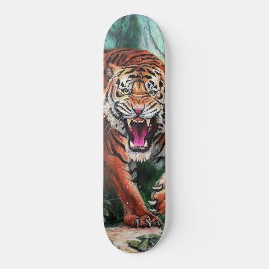 Angry Tiger in het Oerwoud Persoonlijk Skateboard (Voorkant)