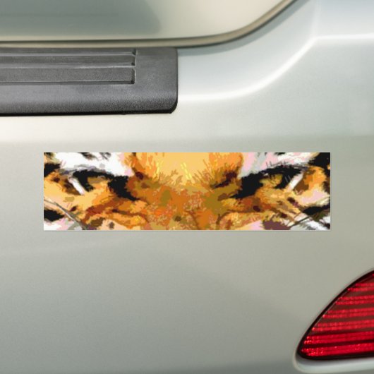Angry Tiger - Ogen van Tijger Bumpersticker (Op auto)