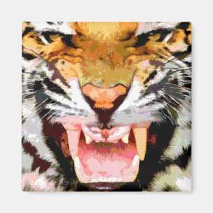 Angry Tiger - Ogen van Tijger Magneet