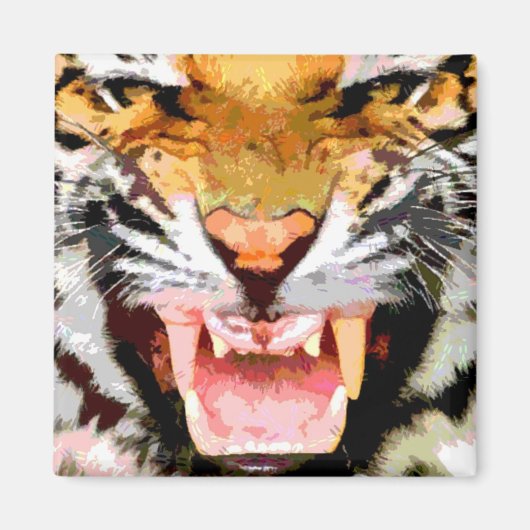 Angry Tiger - Ogen van Tijger Magneet (Voorkant)