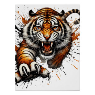 Angry Tiger Poster
