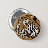 Angry Tiger Ronde Button 5,7 Cm (Voorkant /achterkant)