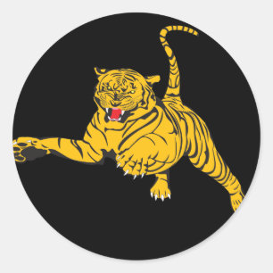 Angry Tiger Ronde Sticker