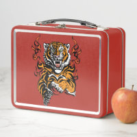 Angry tijger in tongen vlam