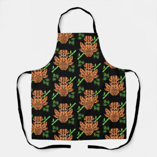 Angry Tiki Face Print Schort
