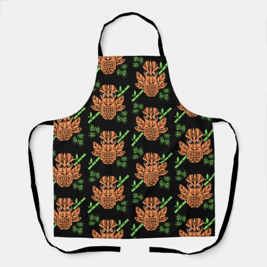 Angry Tiki Face Print Schort (Voorkant)