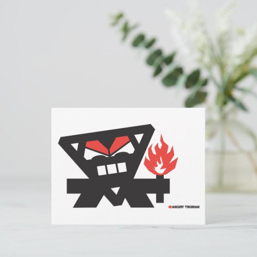 Angry Tikiman Briefkaart (Staand voorkant)