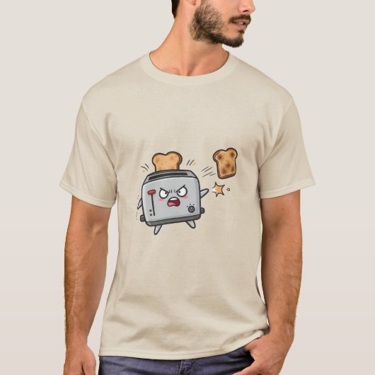 Angry Toaster and Flying Bread T-shirt (Voorkant)