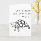 Angry Tortoise elke gelegenheid grappige hand teke Kaart (Gele Bloem)
