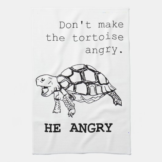 Angry Tortoise Theedoek (Verticaal)