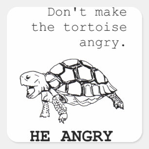 Angry Tortoise Vierkante Sticker