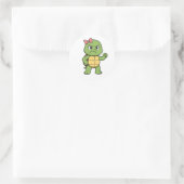 Angry turtle ronde sticker (Tas)