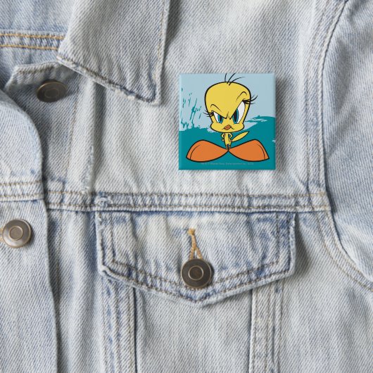 Angry TWEETY™ Vierkante Button 5,1 Cm (In situ)