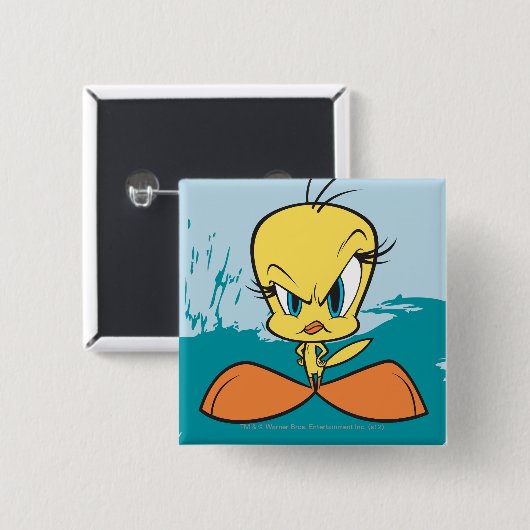 Angry TWEETY™ Vierkante Button 5,1 Cm (Voorkant /achterkant)