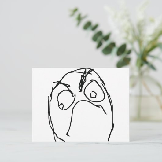 Angry Unhappy Meme Face Briefkaart (Staand voorkant)