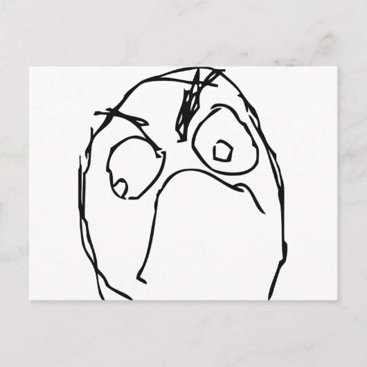 Angry Unhappy Meme Face Briefkaart (Voorkant)