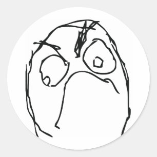 Angry Unhappy Meme Face Ronde Sticker