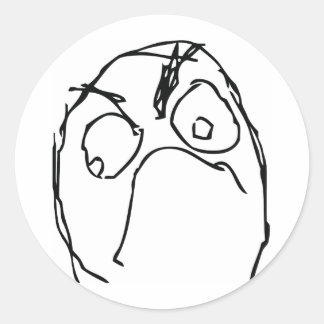 Angry Unhappy Meme Face Ronde Sticker
