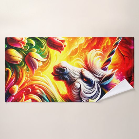 Angry Unicorn Badhanddoek (Badhanddoek)