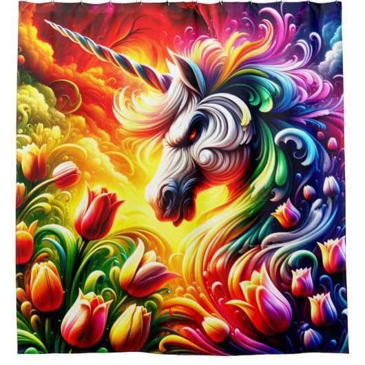 Angry Unicorn Douchegordijn (Voorkant)