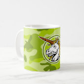 Angry Unicorn; heldere groene camo , camouflagewas Koffiemok (Voorkant links)