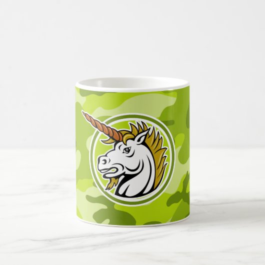 Angry Unicorn; heldere groene camo , camouflagewas Koffiemok (Center)