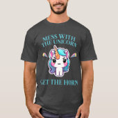 Angry Unicorn Mess with the Unicorn T-shirt (Voorkant)