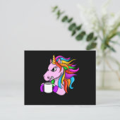 Angry Unicorn met koffie Briefkaart (Staand voorkant)