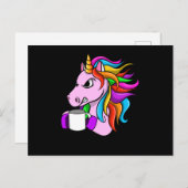 Angry Unicorn met koffie Briefkaart (Voorkant / Achterkant)