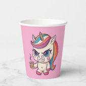 Angry Unicorn Paper Cup Papieren Bekers (Achterkant)