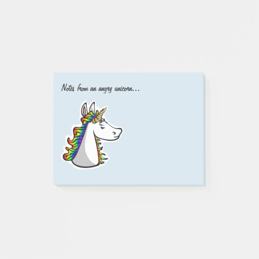 Angry Unicorn Post-it Notes (Voorkant)