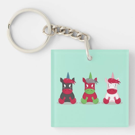 Angry Unicorns Sleutelhanger (Voorkant)