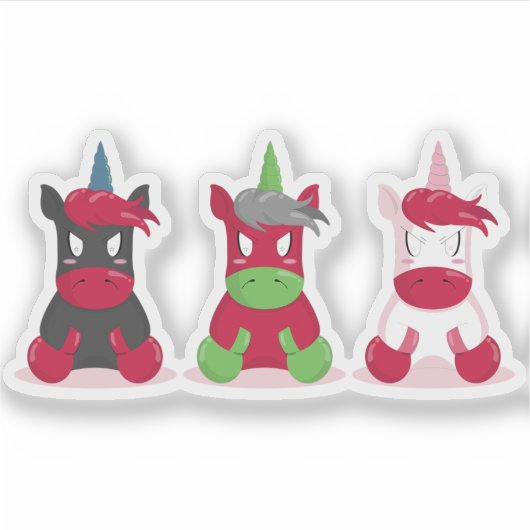 Angry Unicorns Sticker (Voorkant)
