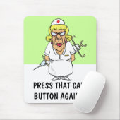 Angry verpleegster moe van patiënt door op de opro muismat (Met muis)