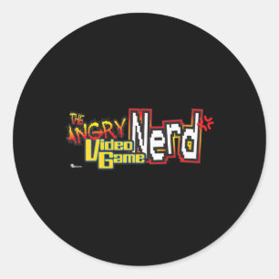 Angry Video Game Nerd Logo Premium Ronde Sticker