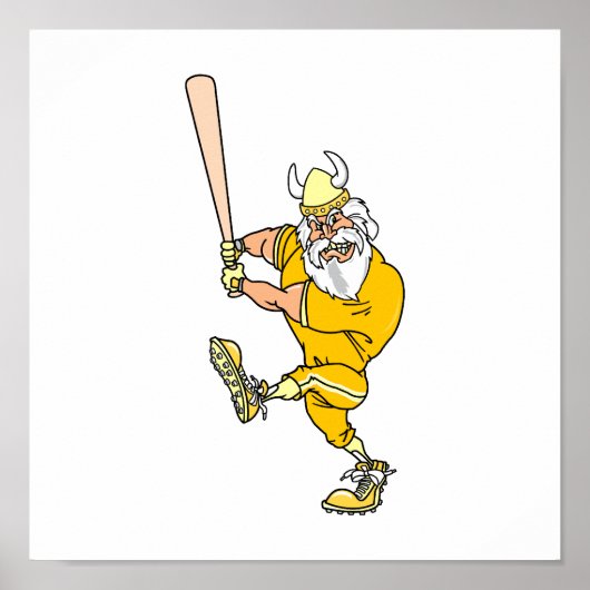 Angry Viking Baseball Player Poster (Voorkant)