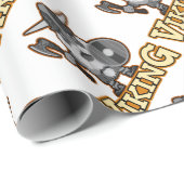 Angry viking met bijl en schild. cadeaupapier (Rol Hoek)