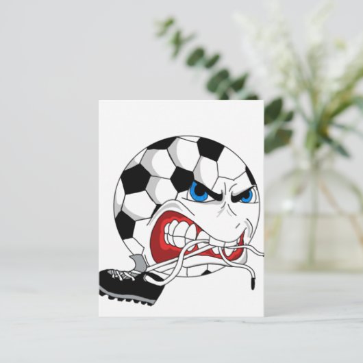 Angry Voetbal Briefkaart (Staand voorkant)