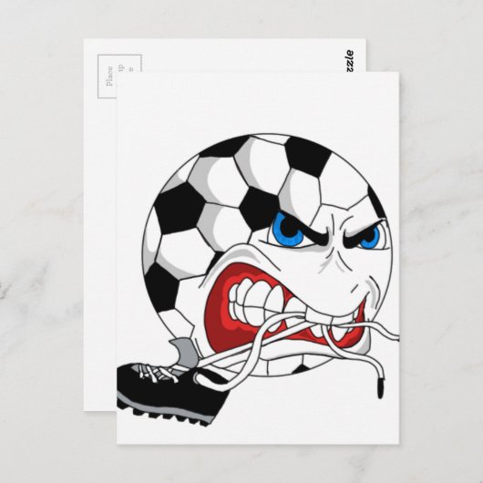 Angry Voetbal Briefkaart (Voorkant / Achterkant)