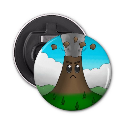 Angry Volcano Button Flesopener (Voorkant)
